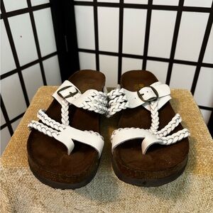 White Mountain Braided White Sandals